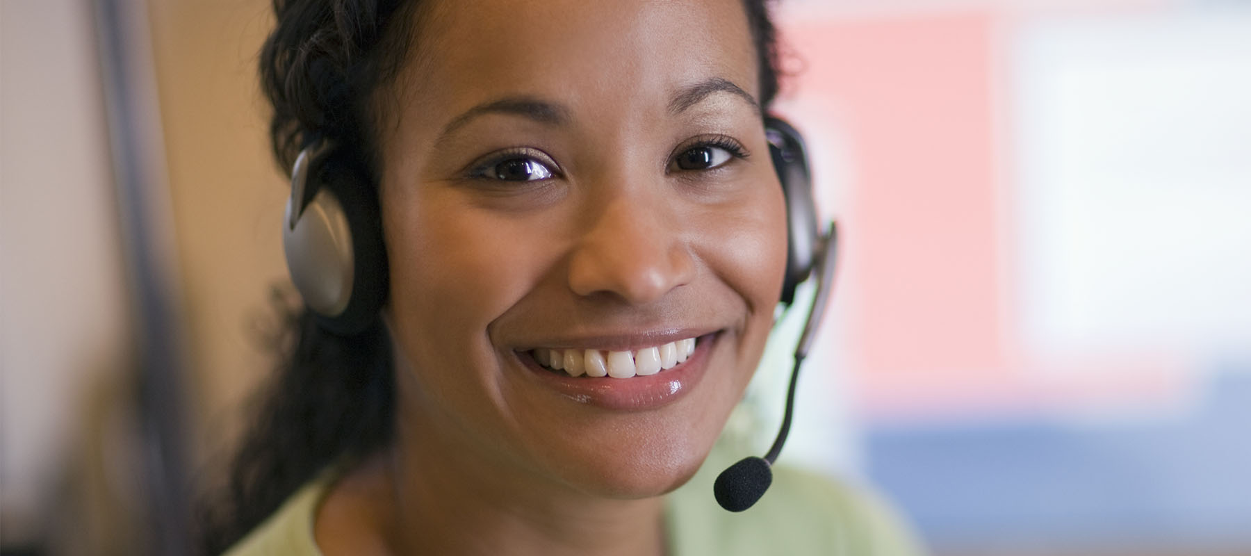 woman on headset