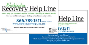 washinton recovery help line business cards